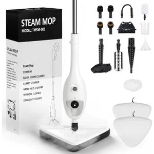 15-in-1 Steam Mops with Detachable Handheld Steamer, Multipurpose Steam Cleaner Mop for Hardwood Floors, High-Pressure 1300W Motor, 30s Fast Heat Up for Tile, Laminate, and Carpet Cleaning