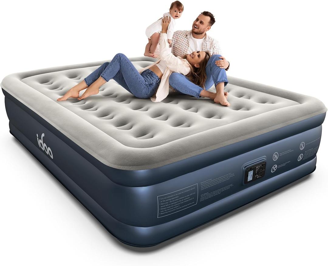 iDOO Air Mattress Queen with Built-in Pump, 18" Raised, up to 750 lbs
