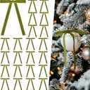 Artmag 24 Pcs Velvet Bows for Christmas Tree Rustic Bows Velvet Christmas Ornaments for Door Garland Wreath Gift Party Holiday Decoration (Width of 5/8",Olive Green)