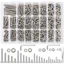 1110Pcs #2-56#4-40#6-32#8-32#10-24 Nuts and Bolts Assortment Kit, Phillips Pan Head Machine Screw Assortment Kit, 25 Sizes 304 Stainless Steel Assorted Nuts and Bolts Washers for Screws