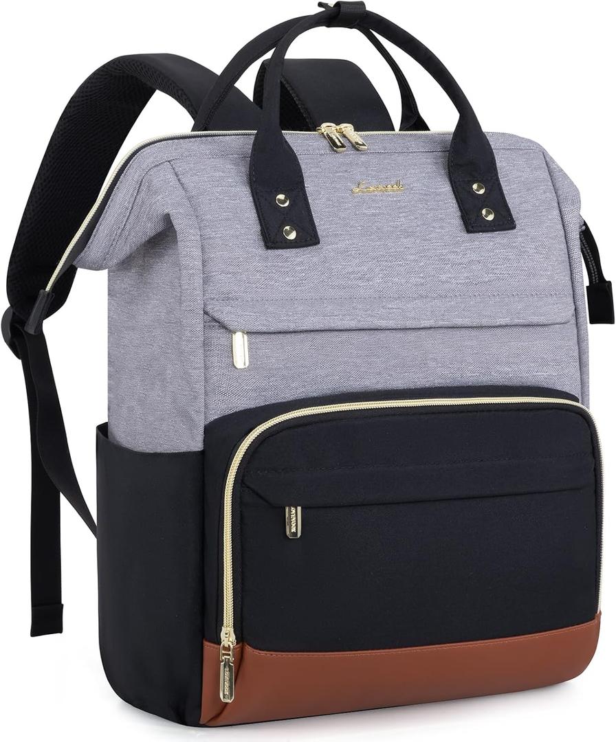 LOVEVOOK Mini Backpack for Women, Cute Small Backpacks Purse, College Bookbag for School, Fashion Bag for Work Travel Gift, 14 inch Lightweight Daypack, Black-Gray-Brown