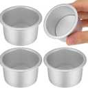 4 Pack Mini Round Cake Pans with Removable Bottom 2.51 X 1.96 X 1.57 in Small Cake Tins for Baking Cheesecake Chiffon Daily Baking Family Dinners Friends Gatherings Festival