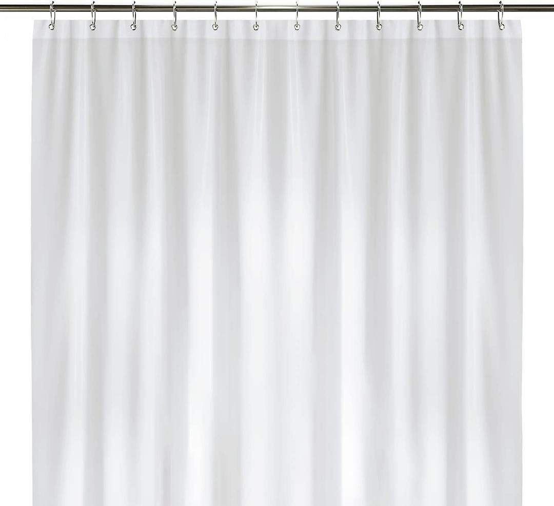 LiBa Bathroom Shower Curtain - Waterproof Plastic Shower Curtain Premium PEVA Non-Toxic with Rust Proof Grommets White 8G Heavy Duty Bathroom Accessories 72x84
