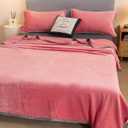 Fleece Bed Blankets Twin Size - Soft Lightweight Plush Fuzzy Cozy Luxury Blanket Microfiber Throw for Couch Bed,All-Season Breathable,60x80 Inches (Watermelon Red)