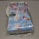 Hello Fall Decorations Tableware, 142 Pcs Blue Plaid Fall Pumpkin Decorations includes Pumpkin Plates and Napkins, Hello Fall Plates and Napkins for Harvest Blue Thanksgiving Decorations