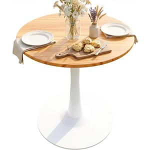 23.62" Small Round Dining Table for 2 Durable & Well-Made Tulip Table with Sturdy Metal Frame, Compact 2-Seater Kitchen or Dining Room Table for Small Spaces, Apartments, Caf, Restaurant, Office 1