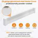 Upgraded 5 FT Baseboard Heater Cover with Left and Right Endcaps, Galvanized Steel Easy Slip-On Heater Cover for Replacing Old and Rusty Looking Electric and Hydronic Baseboard Heaters