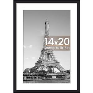 upsimples 14x20 Picture Frame, Wall Decor Poster Frames, Black 1 Pack
14 x 20 Frame, 11x17 Frame with Mat for Gallery Wall, Family, Baby, Dog, Dorm, Christmas