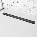 32 inch Linear Shower Drain with Removable Square Hole Panel by Using 304 Stainless Steel Process, Linear Drain Equipped with Adjustable Feet and Hair Strainer（Matte Black Color）