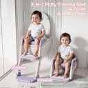 Snugzy Toddler Potty Training Seat 3-in-1 Foldable Potty Training Toilet with Step Stool Adjustable Potty Chair with Urinals (Pink Purple)