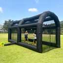 Inflatable Tennis Tent Baseball Cage Football Court Cage Inflatable Baseball Field Softball Batting & Pitching Cage with Blower, 20ft L×10ft W×10.5ft H