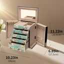 Glass Jewelry Box, 5-Layer Storage Case,Jewerly Boxes for Women
