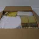 Goodluck 600 Pieces Gold Disposable Plates for 100 Guests, Plastic Plates for Party, Dinnerware Set of 100 Dinner and 100 Dessert Plates, 100 Spoons, 100 Forks, 100 Knives, 100 Cups