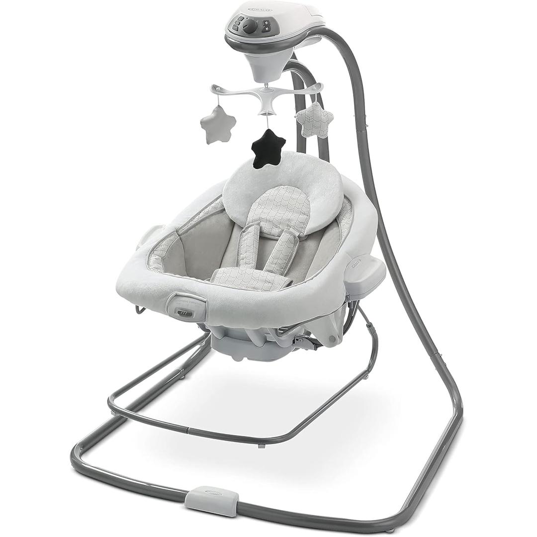 Graco DuetConnect LX Portable Baby Swing and Bouncer, Multi-Direction Baby Bouncer Seat, Multiple Swing Speeds, Great Gift for New Parents, Redmond