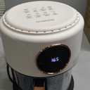 Airy Fryer, 4.7Qt 1200W Glass Air Fryer, 6-in-1 Functions, 360 Viewable, Digital Display, Dishwasher Safe, Adjustable Temp 80~200(175F - 400F), 60 Min Timer, Nonstick Basket, White
