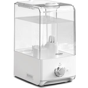 Humidifiers for Bedroom Large Room, Top Fill 6.5L Cool Mist Humidifier, 45H Runtime, 28dB Quiet Ultrasonic Air Humidifier for Home, Whole House, Baby Nursery, Night Light (White)