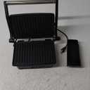 Chefman Electric Panini Press Grill and Gourmet Sandwich Maker w/ Non-Stick Coated Plates, Opens 180 Degrees to Fit Any Type or Size Food, Dishwasher Safe Removable Drip Tray, Stainless Steel/Black (2 Slice)