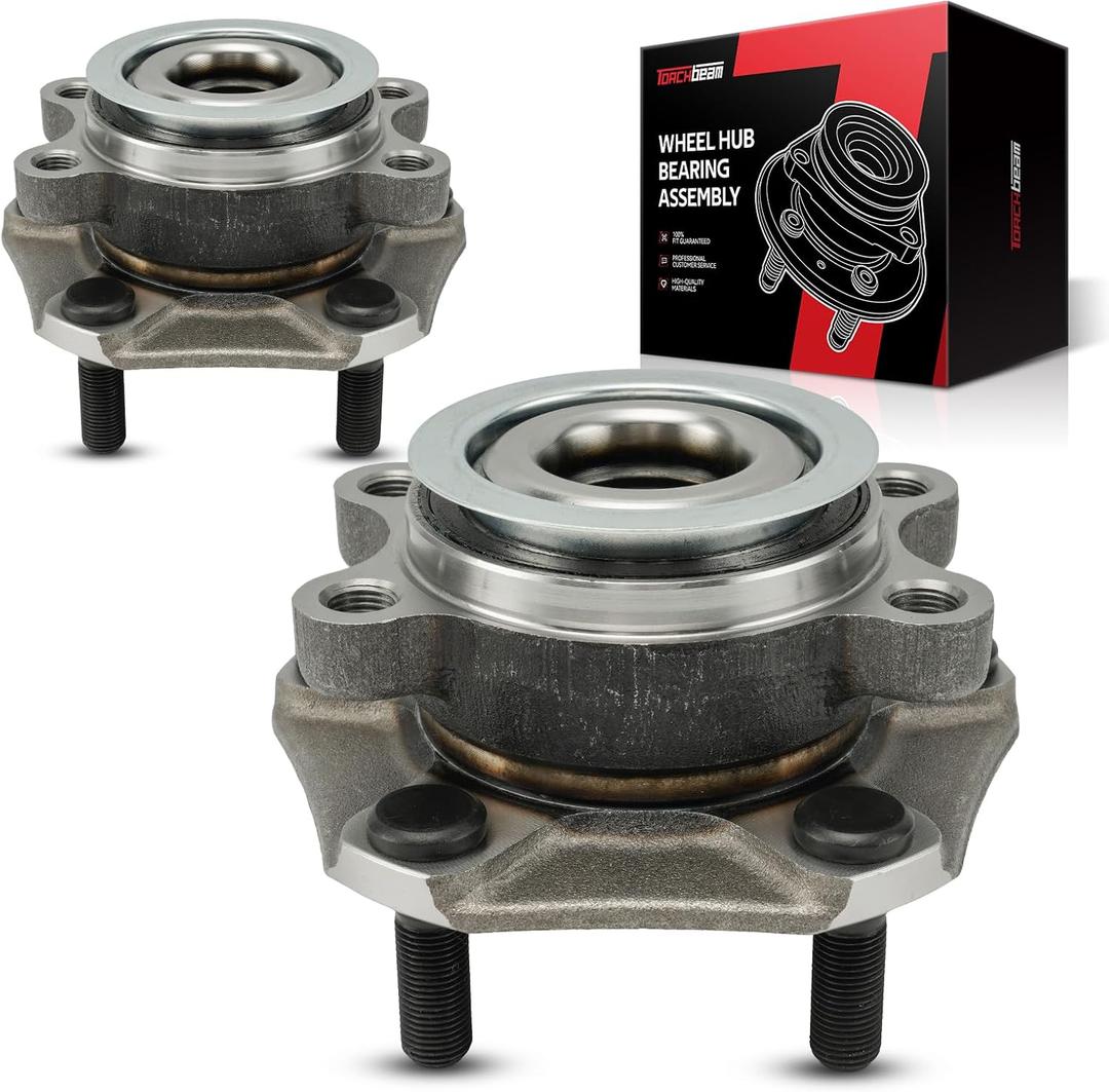 Torchbeam Pair 513364 Front Wheel Hub Bearing Assembly for 2013-2019 Nissan Sentra, 2013-2019 Nissan NV200, 2013-2017 Nissan Leaf, 2015-2018 Chevrolet City Express Wheel Bearing 5 Lugs w/ABS