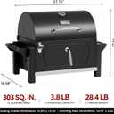 Royal Gourmet CD1519 Portable Charcoal Grill with Warming Rack, Tabletop Charcoal Grill with 303 Sq. In Cooking Area for Outdoor Camping and Picnic Grilling, Black