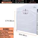 Sunwall for 10x10 Pop up Canopy, Instant Canopy Tent Sidewall, 1 Pack Sidewall Only (White 3 Pieces)