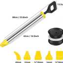 Mortar Pointing Grouting Gun, Cement Caulking Pump with 5 Nozzles for Grouting of Doors & Windows, Stainless Steel Mortar Sprayer Applicator Tool for Grouting, Sealing, Joint Filling (Yellow)