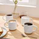 Famiware Coffee Mugs for 4, 13 oz Mug Set, Dringking Cup with Handle for Coffee, Tea, Cocoa, Milk, Milkyway Serise, White