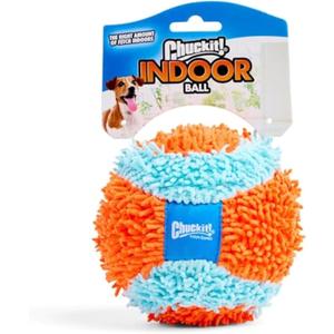Chuckit! Indoor Fetch Ball Dog Toy for Dogs - Interactive Dog Toys for Boredom, 4.75 Inch, Orange and Blue