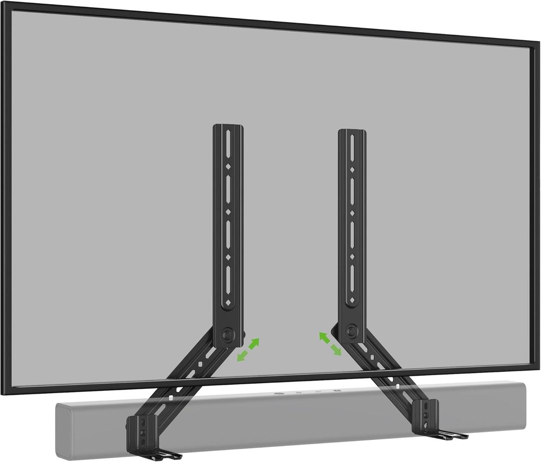 USX MOUNT Soundbar Mount, Flexible Sound Bar TV Mount for Mounting Above or Under TV, Fits Most Sound Bars Up to 16 Lbs, Tool-Free Knob Adjustable, for 23-90" TVs with Detachable Extension Plates