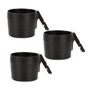 Diono XL Car Seat Cup Holders for Radian and Everett Car Seats, Pack of 3 Cup Holders, Black