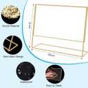 8x10 Gold Picture Frames, Clear Frameless Horizontal Picture Frames, 6 Pack Acrylic Self Standing Photo Frames for Wedding Table Numbers, Restaurant Signs, Photos and Art Display