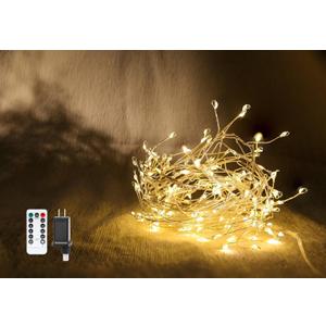 Fairy Lights 10 Feet 200 LEDs Cluster Lights Waterproof Firecracker String Light UL Plug Power Supply with Remote 8 Lighting Modes for Ceiling Bedroom Wreath Wedding Christmas, Warm White