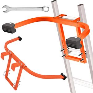 Ladder Stabilizer, Heavy Duty Steel Ladder Roof Hook Ladder Stabilizer with Wing Span/Wall Extension Accessory, Secure and Stable Ladder Standoff Arms for Roof Gutter with Anti-Slip Rubber Feet