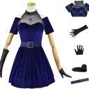 Women Cosplay Costume Lolita Costume Women Blue Dress Halloween Party (Large)