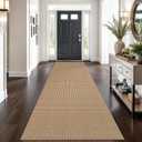 Braided Runner Rug 3x10 Ft Washable Runners for Hallways Non Slip Kitchen Runner Rug Cotton Long Entryway Runner Indoor, Woven Carpet for Hall Kitchen Entryway, Orange/Tan/Brown (3' x 10' (Runner))
