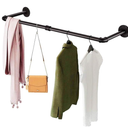 SERENITA Industrial Pipe Clothing Rack 37" Heavy Duty Black Iron Pipe Clothing Garment Hanging Rod Bars. Wall Mounted. Closet Laundy 1 Piece