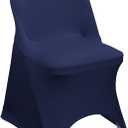YOUR CHAIR COVERS - Stretch Spandex Folding Chair Cover Navy Blue (1 Pack)
