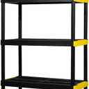 Simpli-Magic 5-Tier Heavy Duty Plastic Storage Shelving Unit, Garage & Basement Organizer, Modular Rack, 36 x 18 x 75 Inches, 200 lbs per Shelf, 1000 lbs Total Capacity