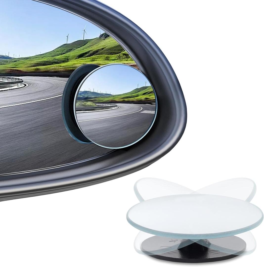 Guirnd 4PCS Blind Spot Mirror, Round HD Glass Side Blindspot, Frameless Convex Mirror Car with Self Adhesive Back for Cars, SUV, Trucks, Universal Vehicles
