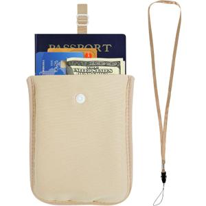 RFID-Blocking Travel Bra Wallet, Hidden Money Pouch with Adjustable Elastic Strap, Ideal Secret Pocket Protect Your Passport Credit Cards Valuables (Nude)