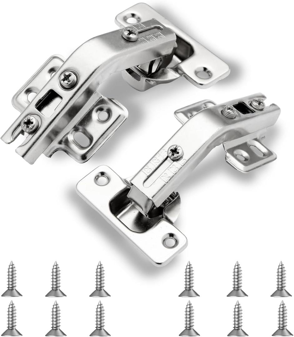 2 Pcs 135 Cabinet Hinges with Srews, Premium Lazy Susan Hardware, Full Overlay Concealed for Corner Kitchen Cabinet Hinges. Corner Cabinet Hinge for Cupboard Folded, Folding Door