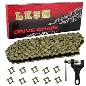 LKSM 428H Motorcycle Gold Chain 130 Links with Chain Breaker for 125 150 200cc Motorcycle Mini Bike Dirt Bike Go Kart Compatible with SSR TaoTao Coolster Apollo Baja Kazuma Chinese ATV