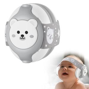 Baby Earmuffs 25dB NRR  Noise Cancelling Headphones for Babies 0-36 Months | Fontanel-Safe Adjustable Headband | Infant Ear Protection for Airplane,Fireworks,Concerts | Foldable with Storage Bag (Grey)