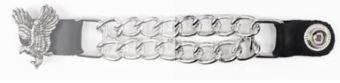 Milwaukee Leather  PC Vest Extenders - Double Chain with Genuine Leather Inch Extension, 1 Piece
