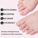 3 x 216pcs French Tip Press on Toenails Short SquareOPkssnails Pink Toe Nail Press On, Pre-Designed Soft Gel Toe Nail Tips, Soak off Acrylic Fake Toe Nail Extensions 12 Sizes
