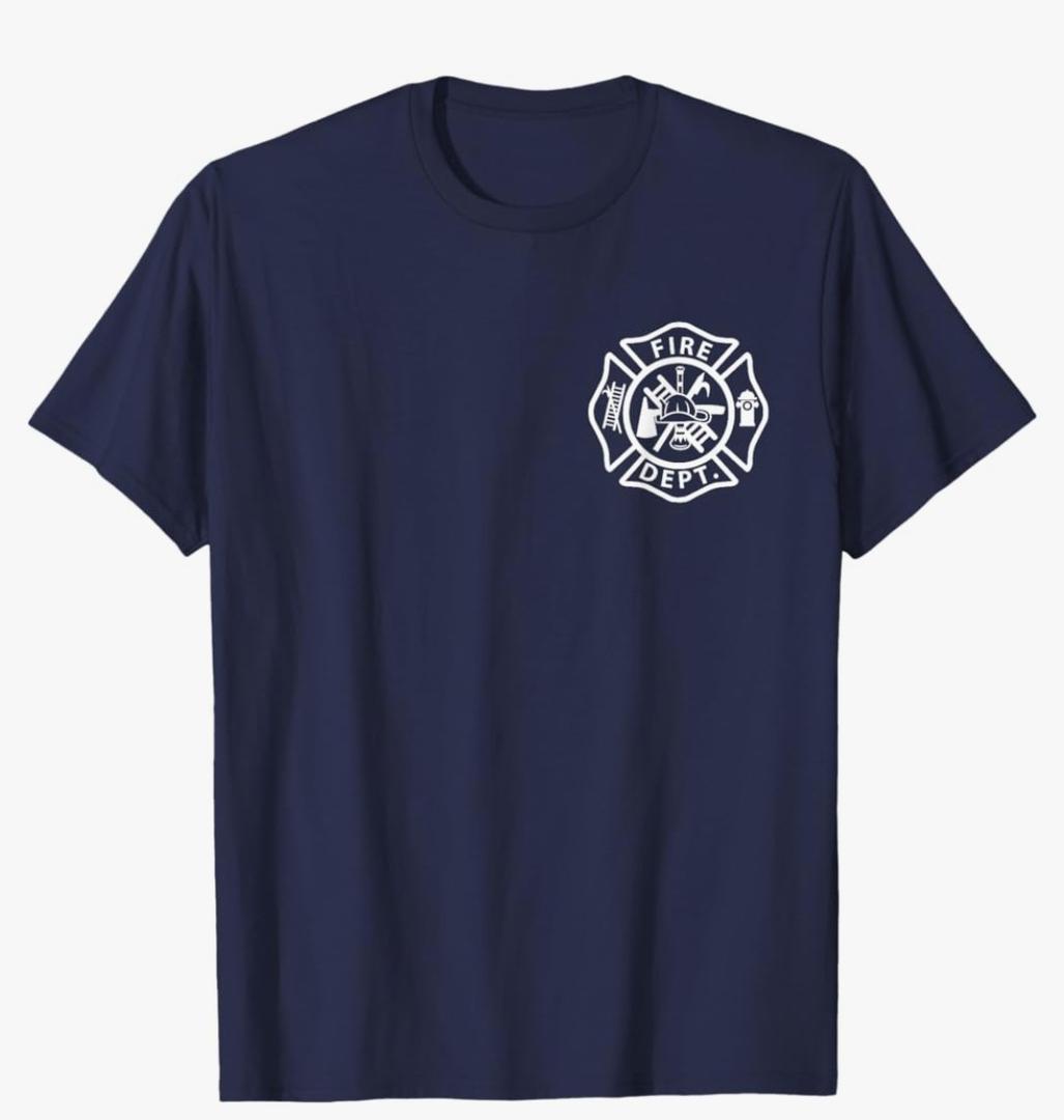Fire Department Logo Uniform Fireman Symbol Firefighter Gear T-Shirt, S
