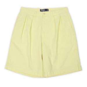 Vintage Polo Ralph Lauren Tyler Shorts Pleated Classic Fit Khaki Yellow, Size 34