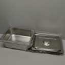 BAKPOCO Hotel Pan with Lid 1/2 Half Size - 4" Deep 4 Packs Stainless Steel Food Pan for Steam Table, Commercial Restaurant, Anti Jam, Buffet, Home