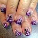 4-Packs (96 Pcs) Halloween Spider Web Press-On Glitter Acrylic Nails - Short Square, French, Glue-On Nails - 12 Sizes, 4 Styles