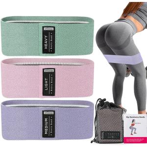 Booty Bands Set, Resistance Bands for Working Out, Exercise Bands for Women and Men Legs and Butt, Stretch Bands for Pilates, Yoga Starter Set (Light)