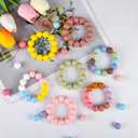 ASTARON 100 Pcs 15mm Silicone Beads for Keychain Making, Pink Black Silicone Round Beads Bulk for Bracelets Pens Crafts Supplies